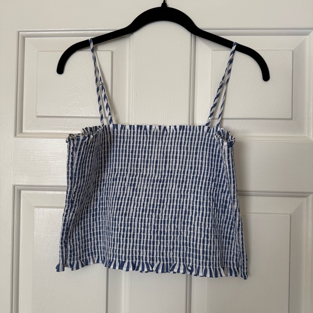 Express Striped Ruched Crop Top - Picture 4 of 6